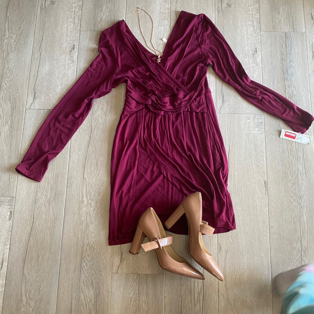 Burgundy Dress.